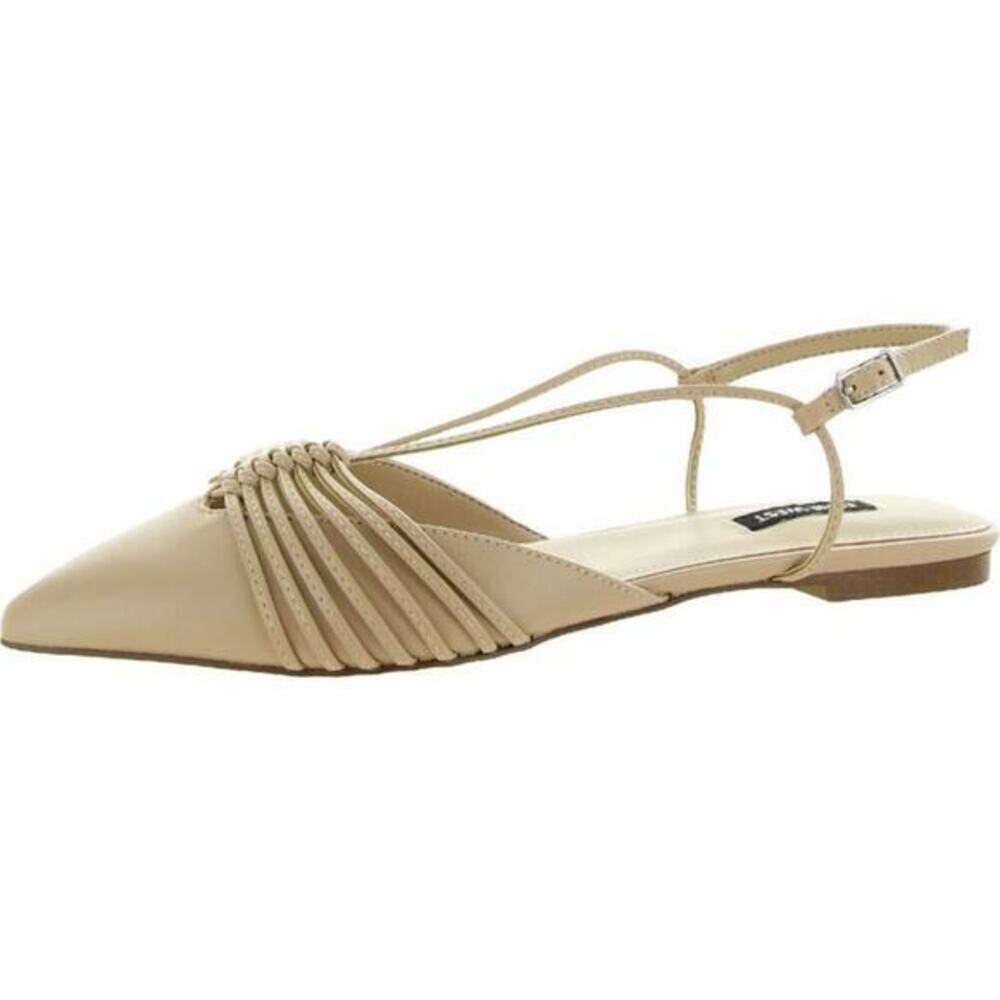 Nine West Womens Aida Tan Strappy Faux Leather Slingbacks Shoes NWT